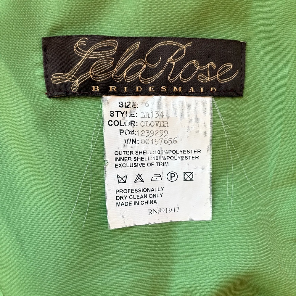 Lela Rose Green Clover Strapless Dress | 6 - Picture 3 of 5